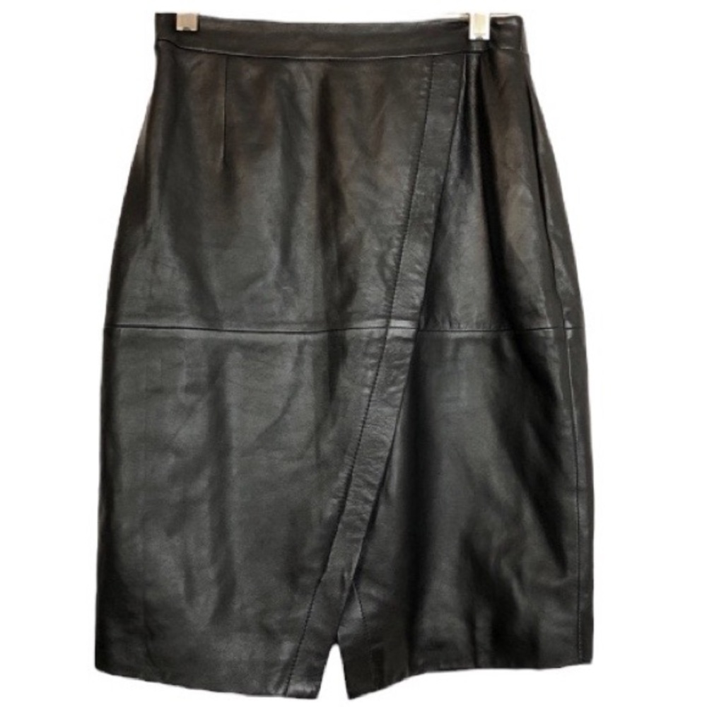 Halogen Black Leather Skirt Size 0 - Picture 4 of 6